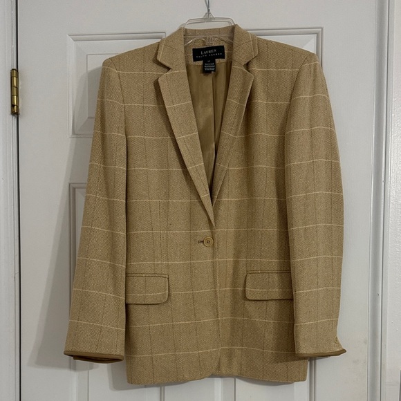 Vintage Lauren Ralph Lauren Tan Blazer - Picture 1 of 7